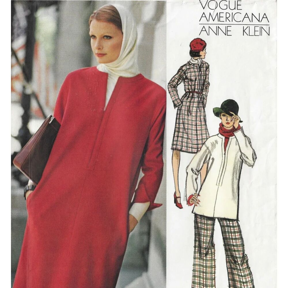 70s Anne Klein Dress, Tunic, Pants & Blouse Vogue Sewing Pattern 1158 Size 10